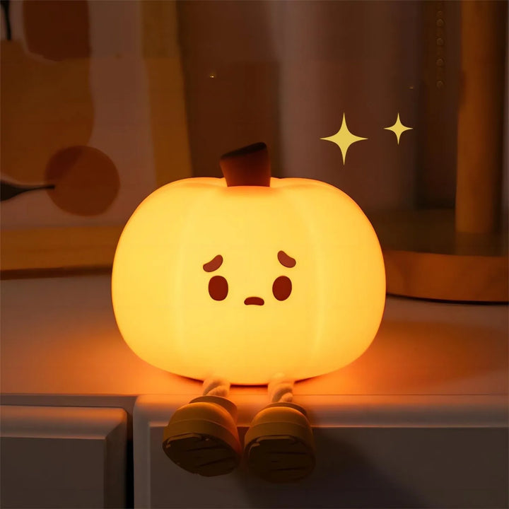 Kawaii Pumpkin Night Light Pastel Kitten