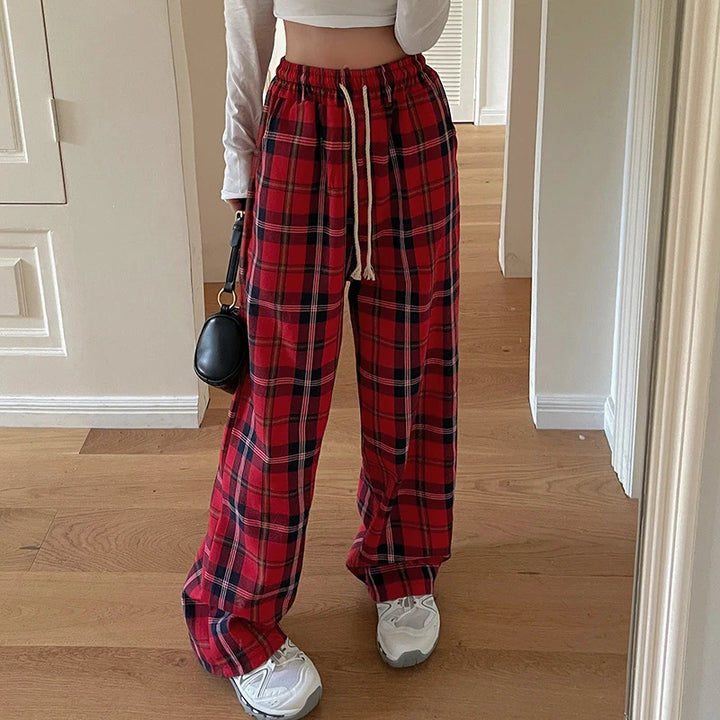 Plaid Y2K Baggy Pants Pastel Kitten