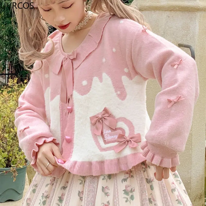 Japanese Lolita Knit Cardigan Pastel Kitten