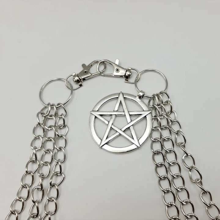 Punk Metal Pentagram Chain Pastel Kitten