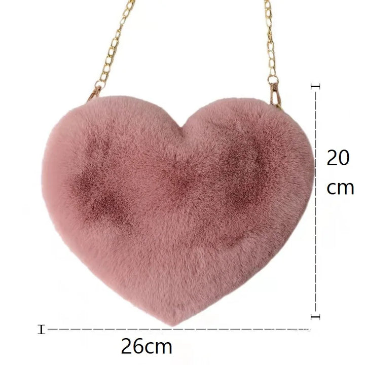 Kawaii Heart Plush Shoulder Bag Pastel Kitten