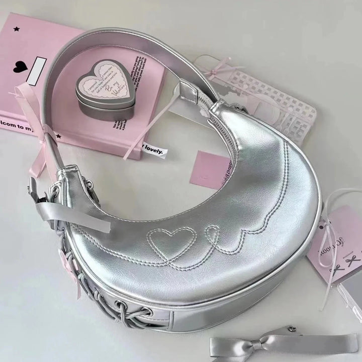 Cute Lolita Silver Bag Pastel Kitten