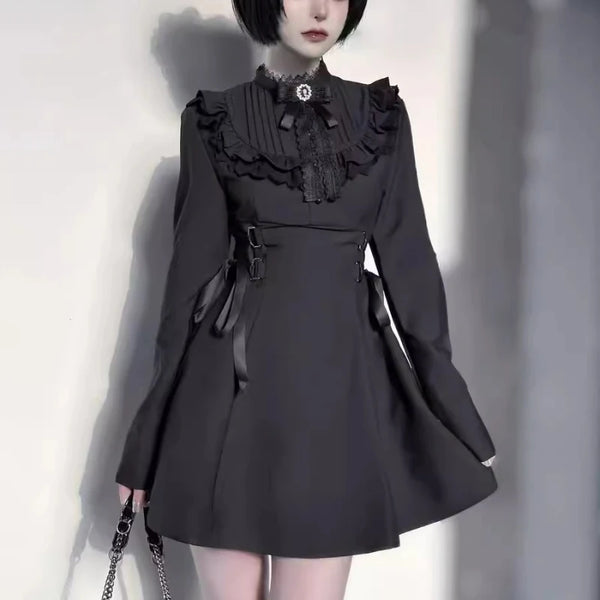 Japanese Gothic Longleeve Dress Pastel Kitten