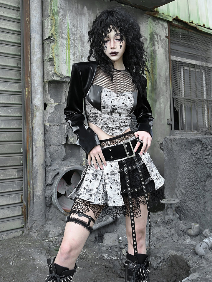 Harajuku Gothic Outfit Set - Top & Skirt Pastel Kitten