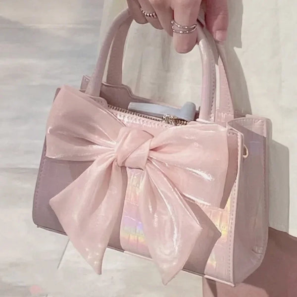 Cute Bowknot Handbag Pastel Kitten