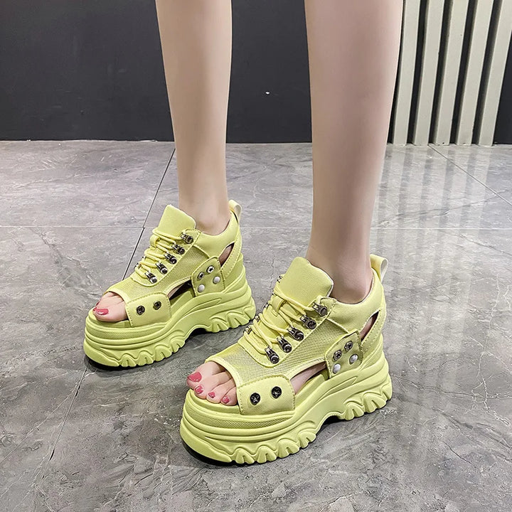 Cute High Platform Sandals Pastel Kitten