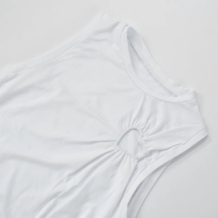 Cute Casual Sleeveless T-Shirt Pastel Kitten