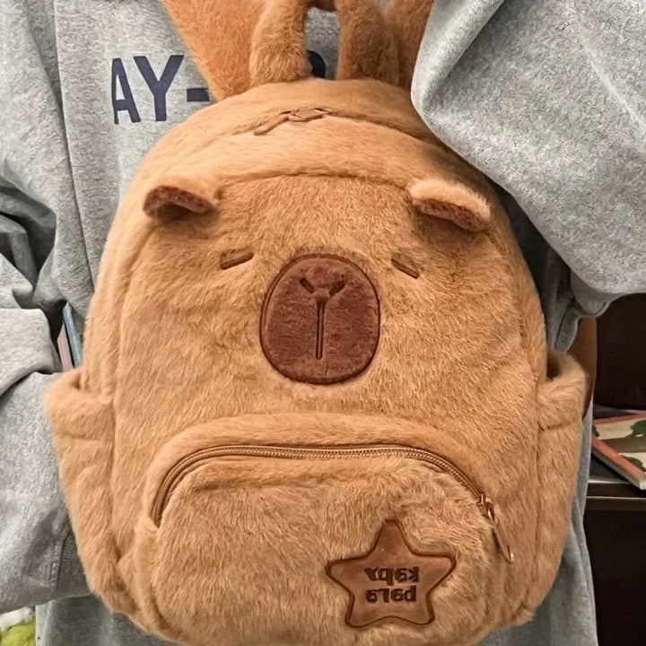 Cute Plush Capybara Bag Pastel Kitten