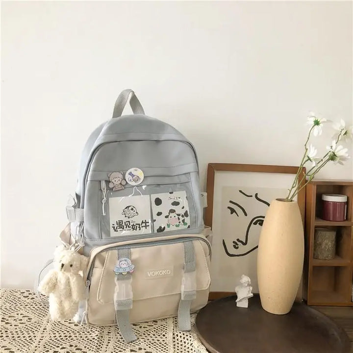 Kawaii Waterproof Laptop Backpack Pastel Kitten