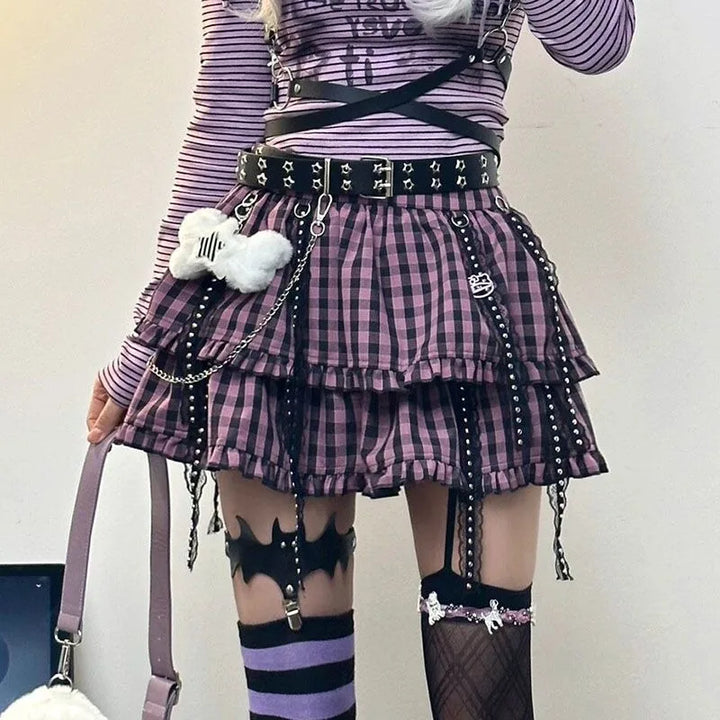 Pastel Gothic Emo Plaid Skirt Pastel Kitten