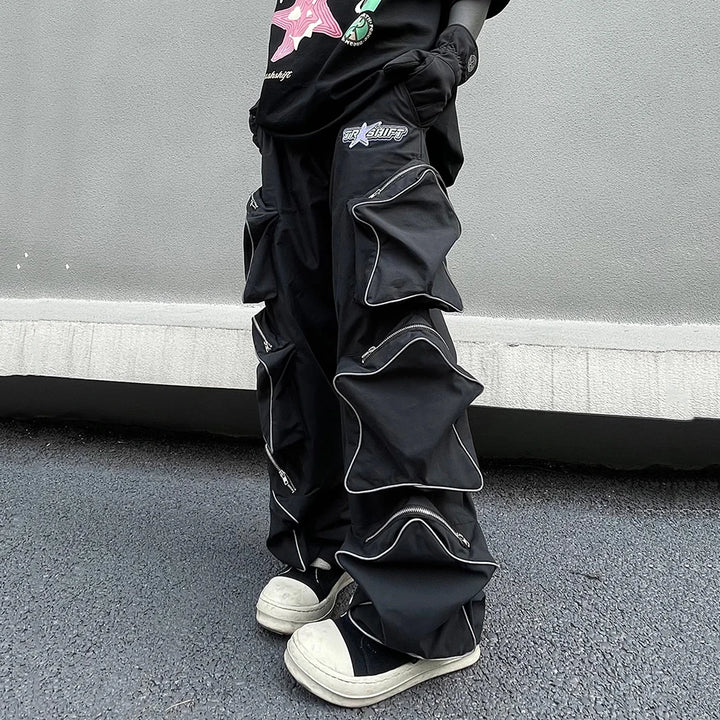 Harajuku Loose Cargo Pants Pastel Kitten