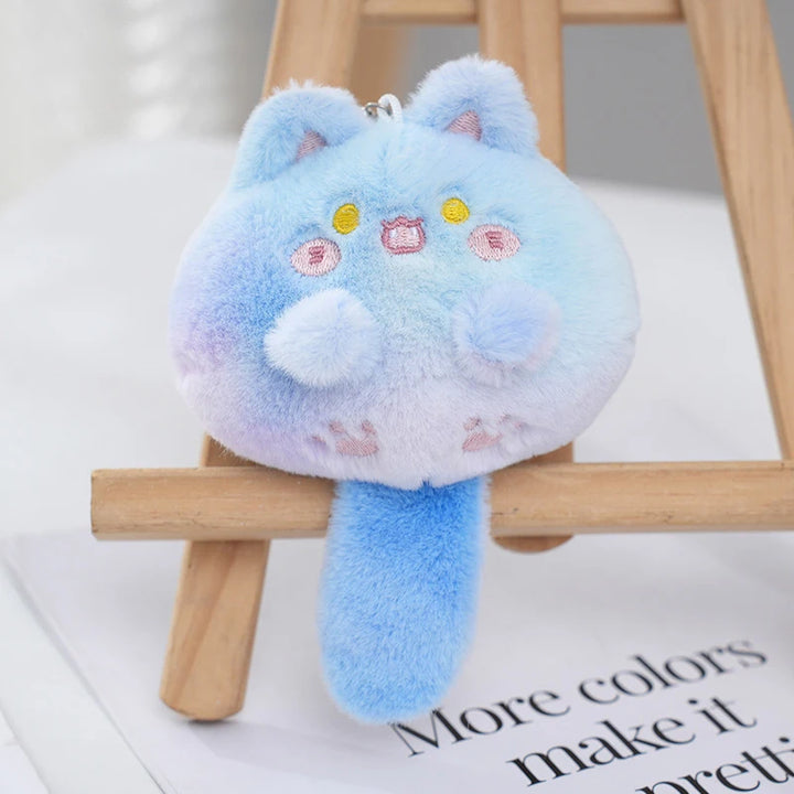 Kawaii Plush Cat Keyring Toy Pastel Kitten