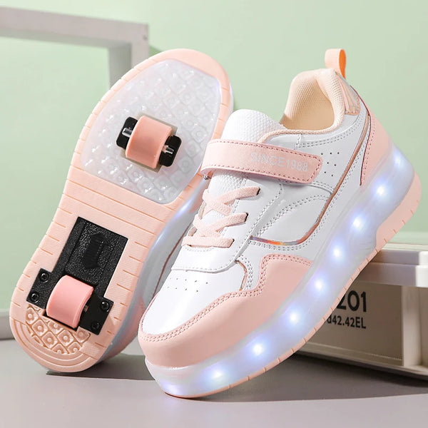 Cute Pastel LED Roller Sneakers Pastel Kitten