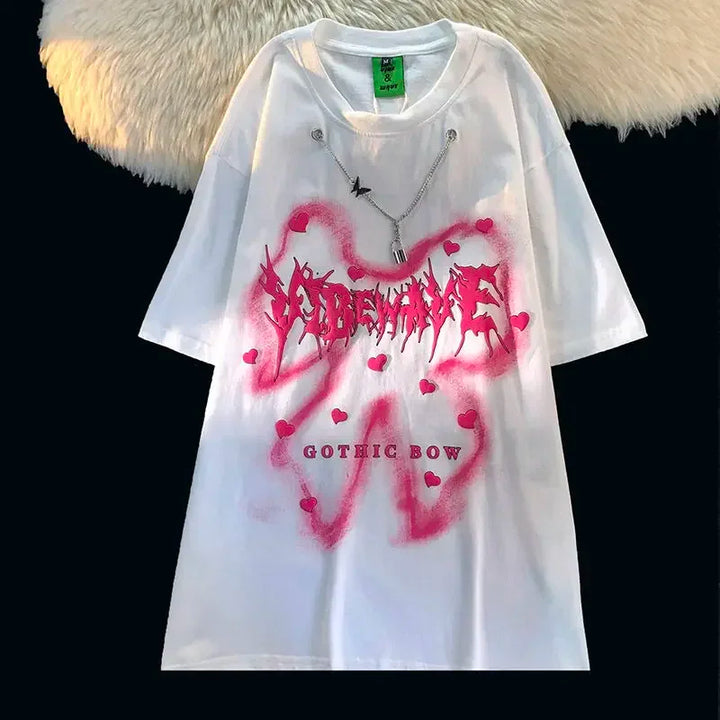 Harajuku Punk Oversized T-Shirt Pastel Kitten