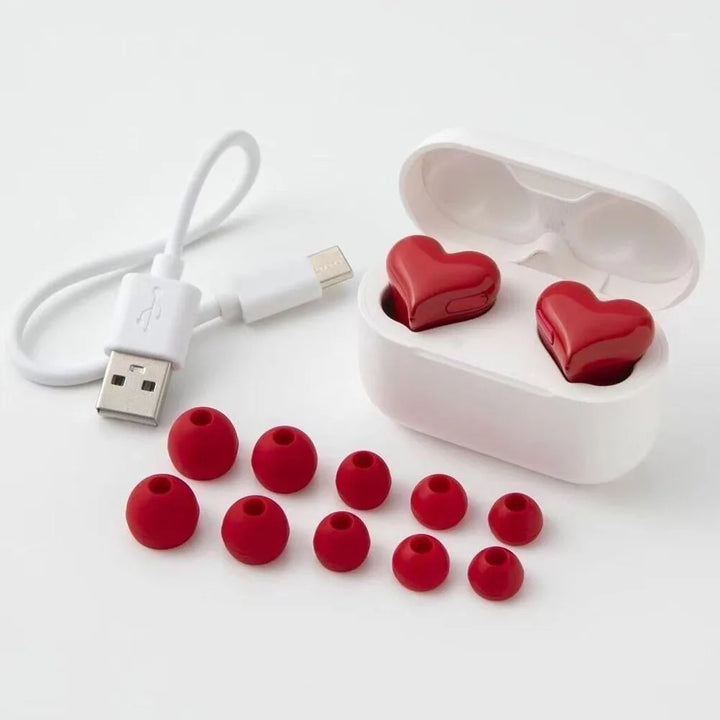 Kawaii Heart Bluetooth Earbuds Pastel Kitten