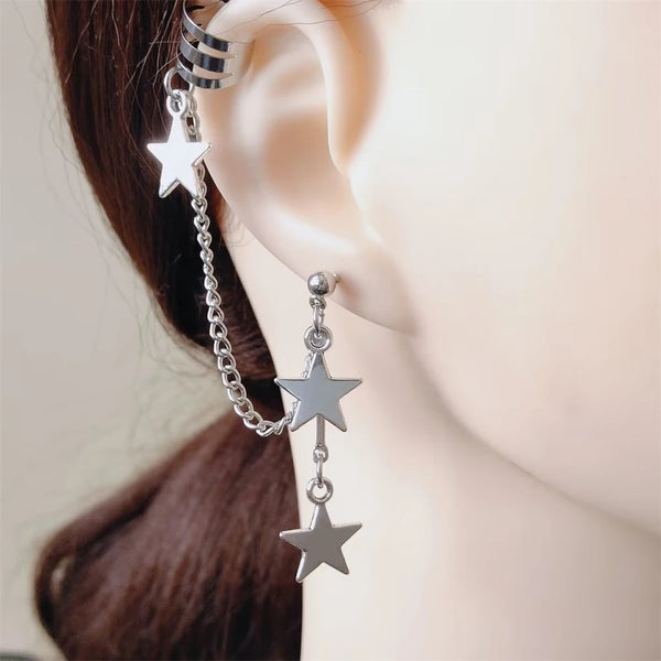 Star Chain Earrings Pastel Kitten