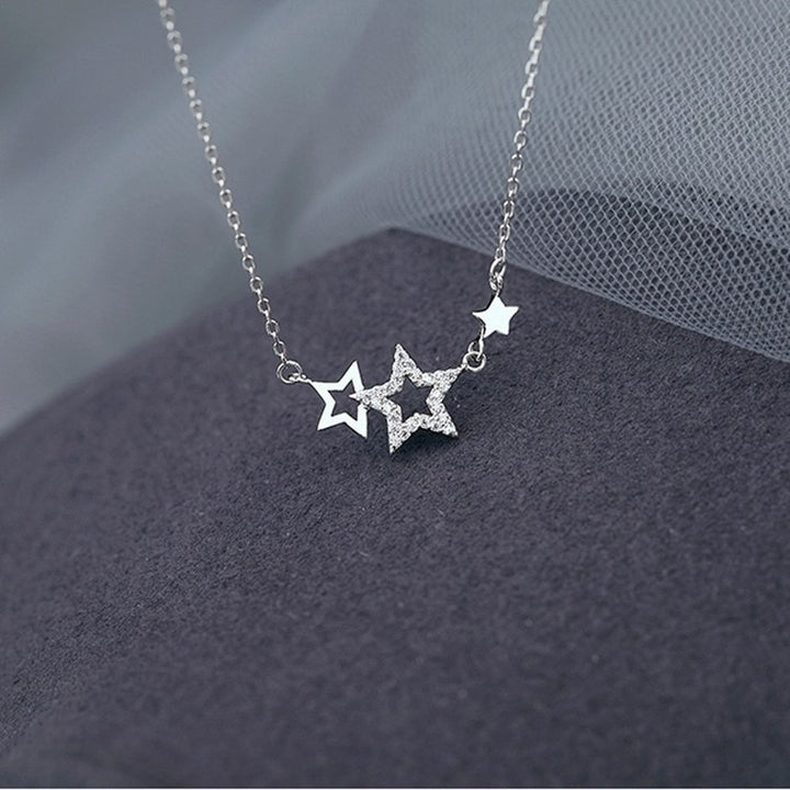 Silver Star Pendant Necklace Pastel Kitten