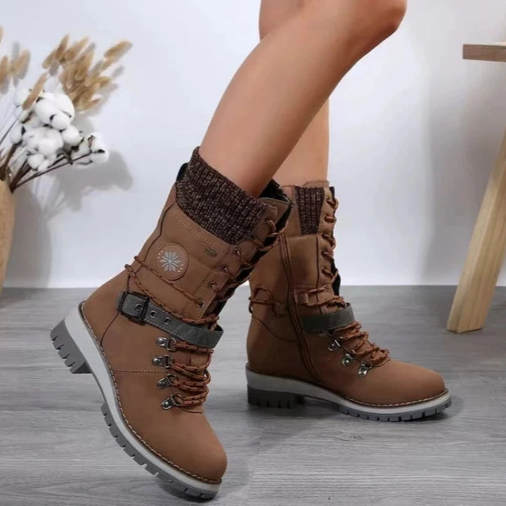 Casual Outdoor Mid-Calf Boots Pastel Kitten