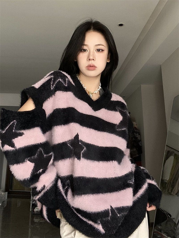 Fashion Emo Goth Sweater Pastel Kitten