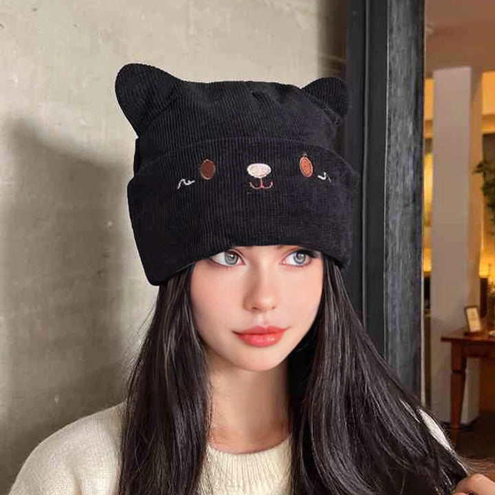 Kawaii Cat Knitted Hat Pastel Kitten