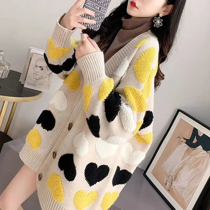 Korean Loose Knit Cardigan Pastel Kitten