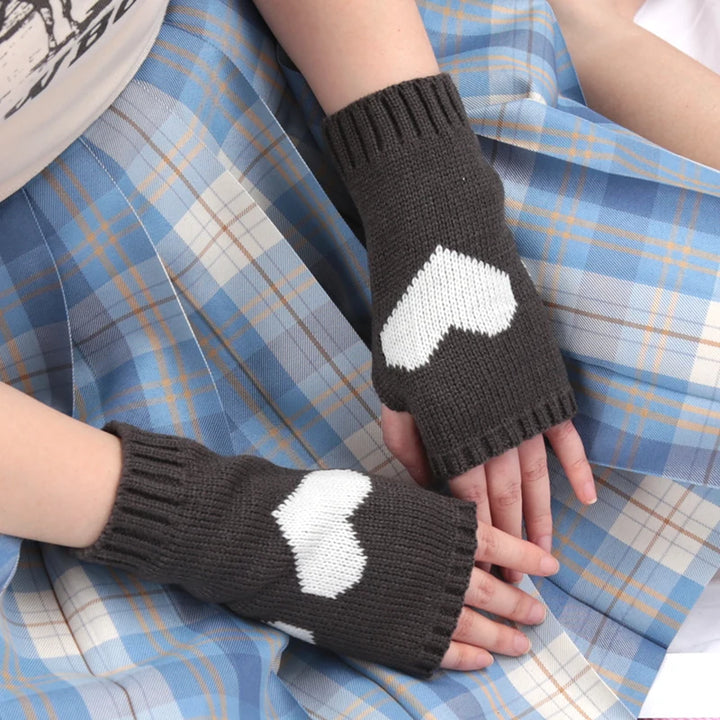 Cute Crochet Fingerless Gloves Pastel Kitten