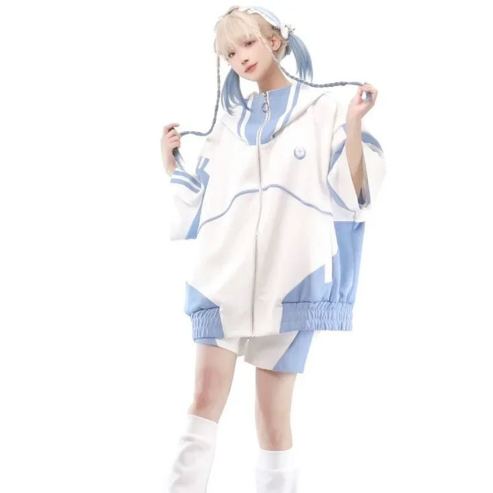 Cute Pastel Oversized Track Jacket Pastel Kitten