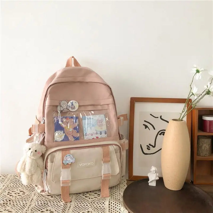 Kawaii Waterproof Laptop Backpack Pastel Kitten