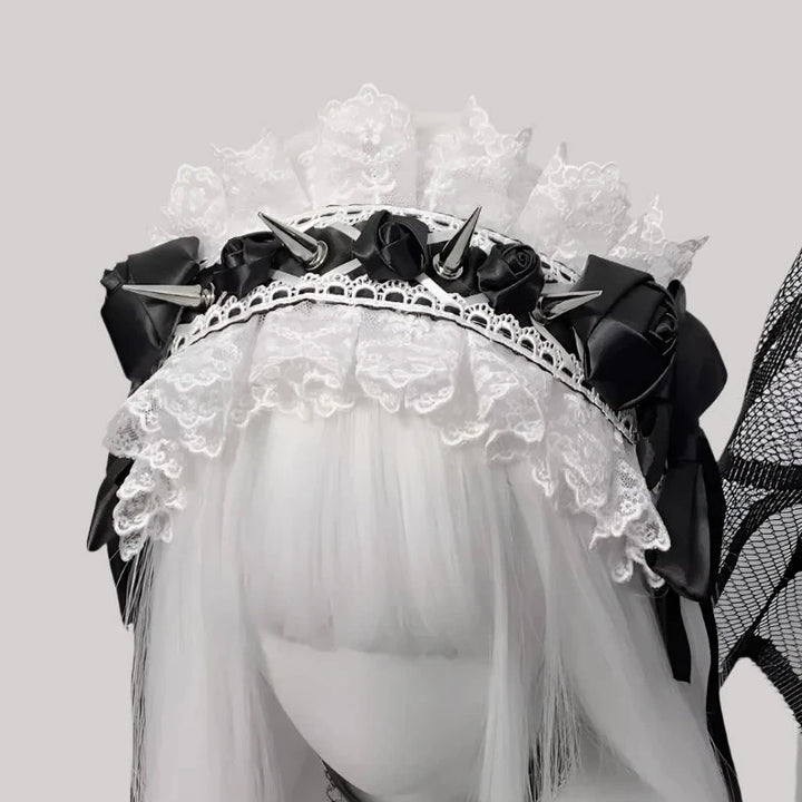 Pastel Gothic Spiky Lace Hairband Pastel Kitten