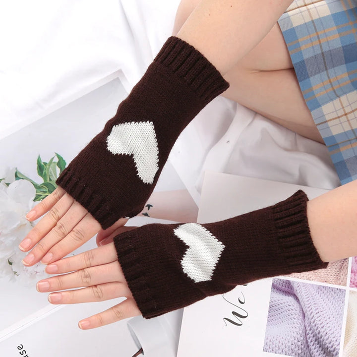 Cute Crochet Fingerless Gloves Pastel Kitten