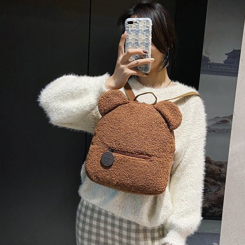 Fluffy Bear Backpack