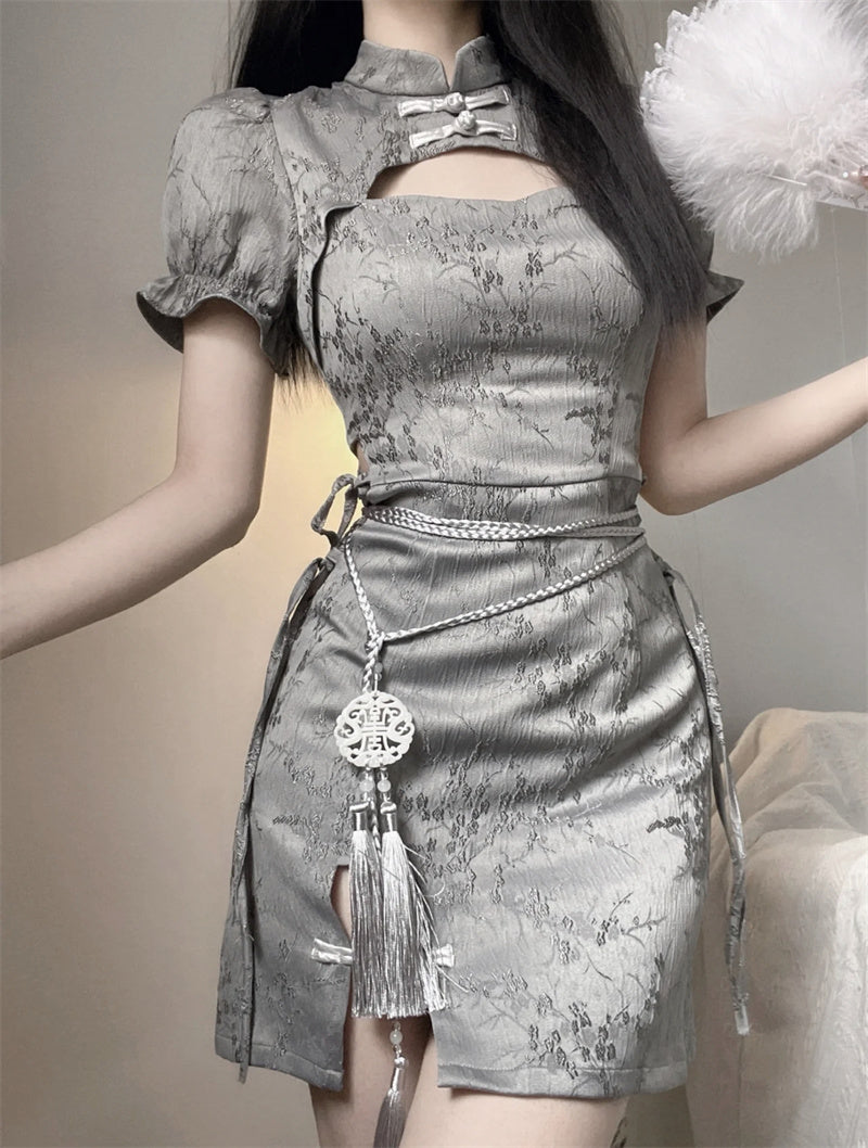 Vintage Chinese Split Dress - Pastel Kitten