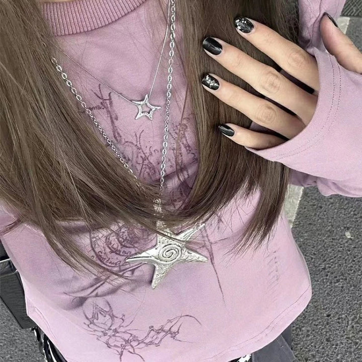 Y2K Pastel Gothic Slim Longsleeve Top Pastel Kitten