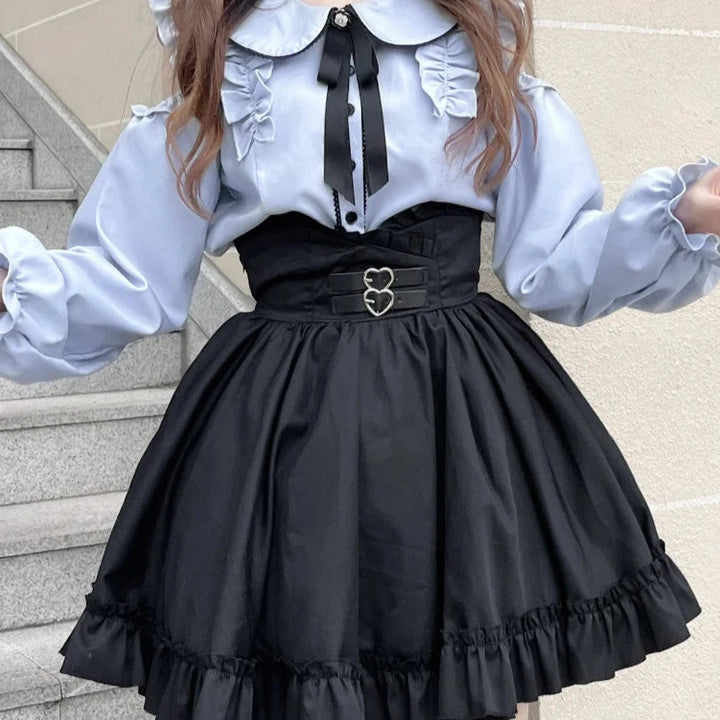 Pastel Gothic Lolita Outfit Set - Shirt & Skirt Pastel Kitten