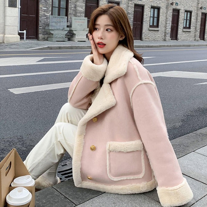 Winter Korean Coat - Pastel Kitten
