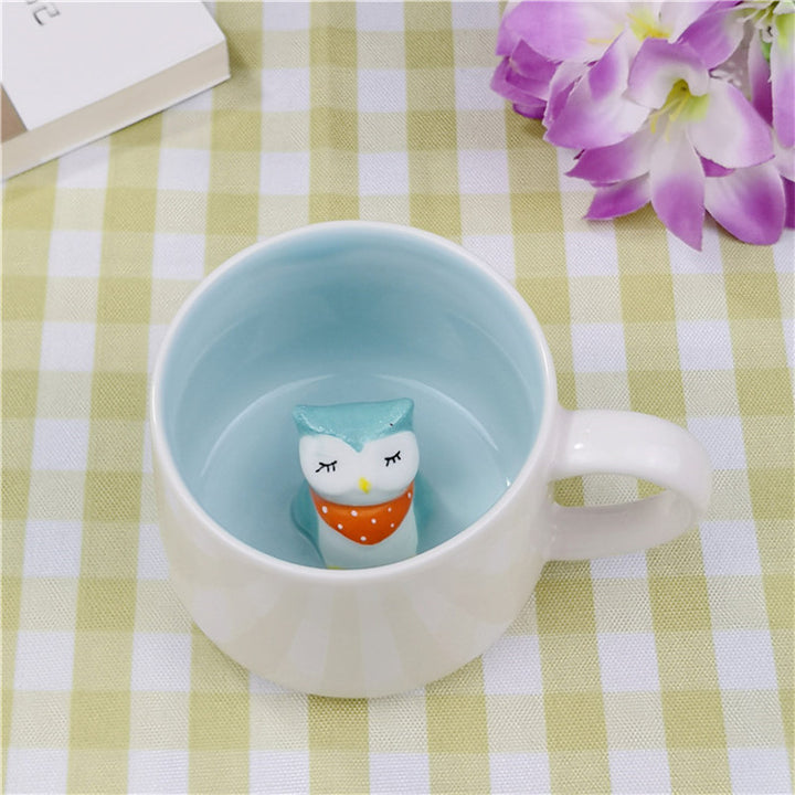 Cute Animal Ceramic Mugs Pastel Kitten