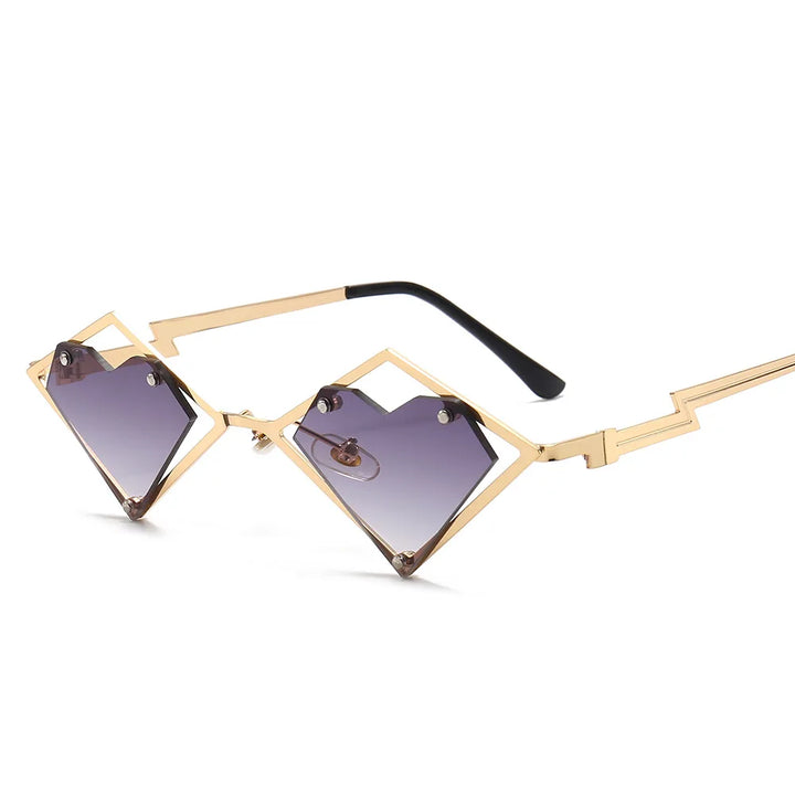 Heart Shaped RImless Sunglasses Pastel Kitten