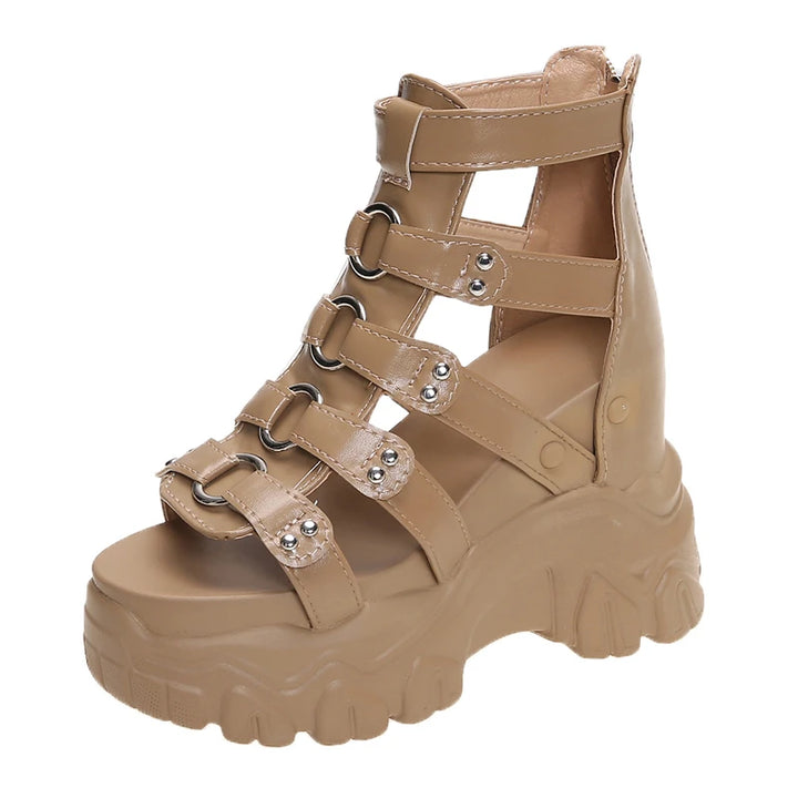 Cute Gladiator Platform Sandals Pastel Kitten