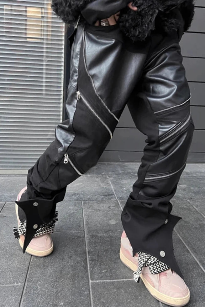 Dark Punk Leather Pants Pastel Kitten