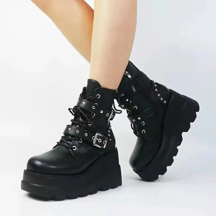 Gothic Casual Ankle Boots Pastel Kitten