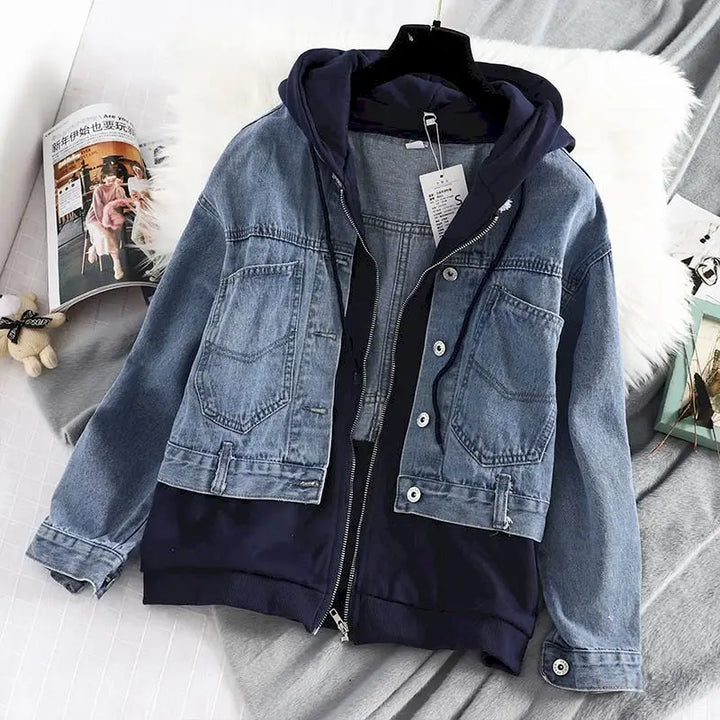 Korean Two-Piece Jean Jacket Pastel Kitten