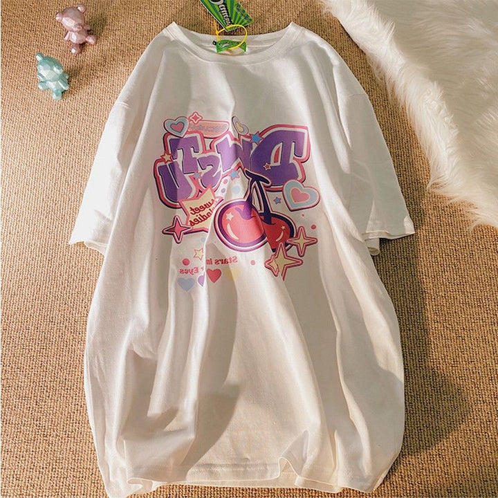 Deeptown Harajuku Graphic T-shirt Pastel Kitten
