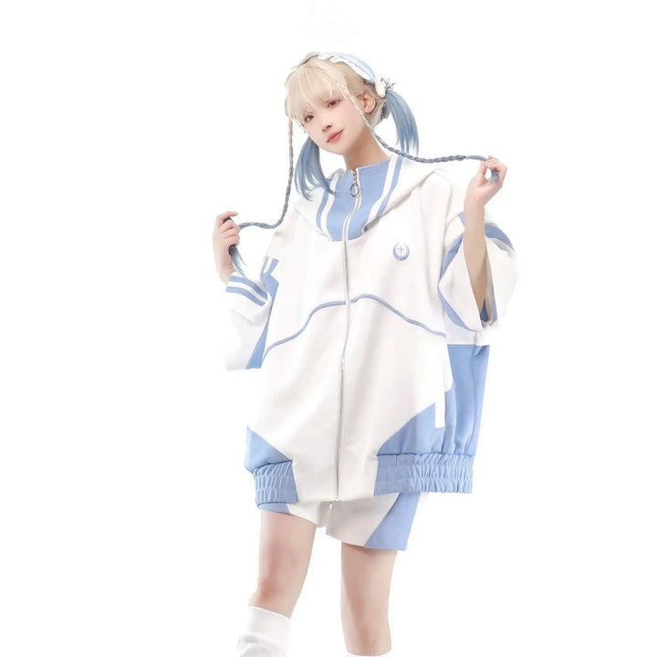 Cute Pastel Oversized Track Jacket Pastel Kitten