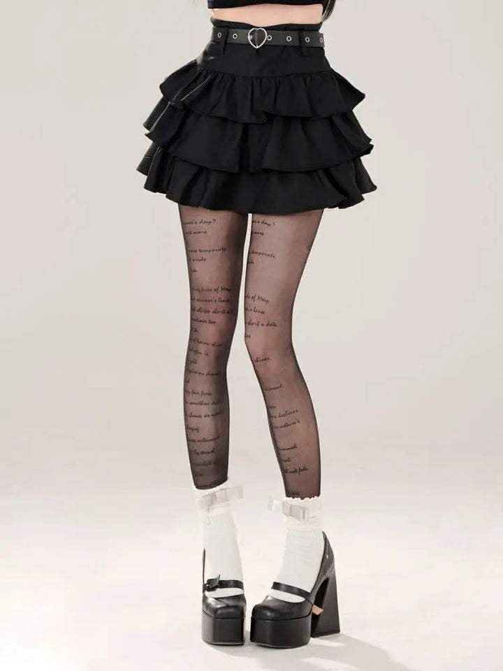 Y2K Korean Cake Skirt Pastel Kitten