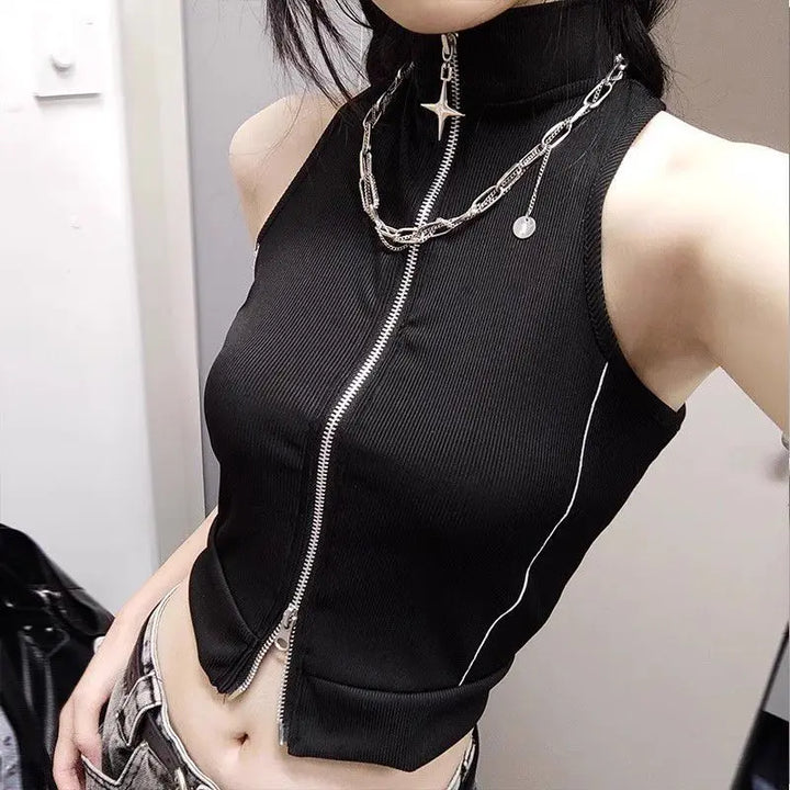 Retro Harajuku Outfit Set - Jacket & Vest Pastel Kitten