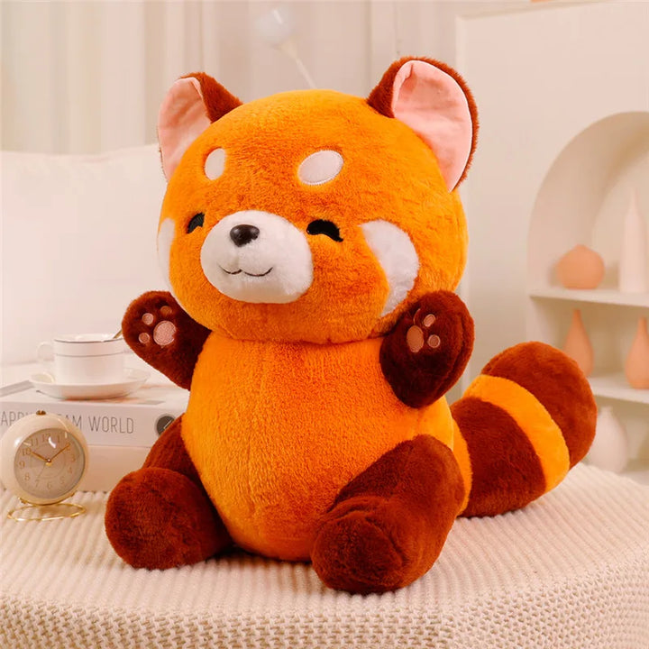 Red Raccoon Plush Toy Pastel Kitten