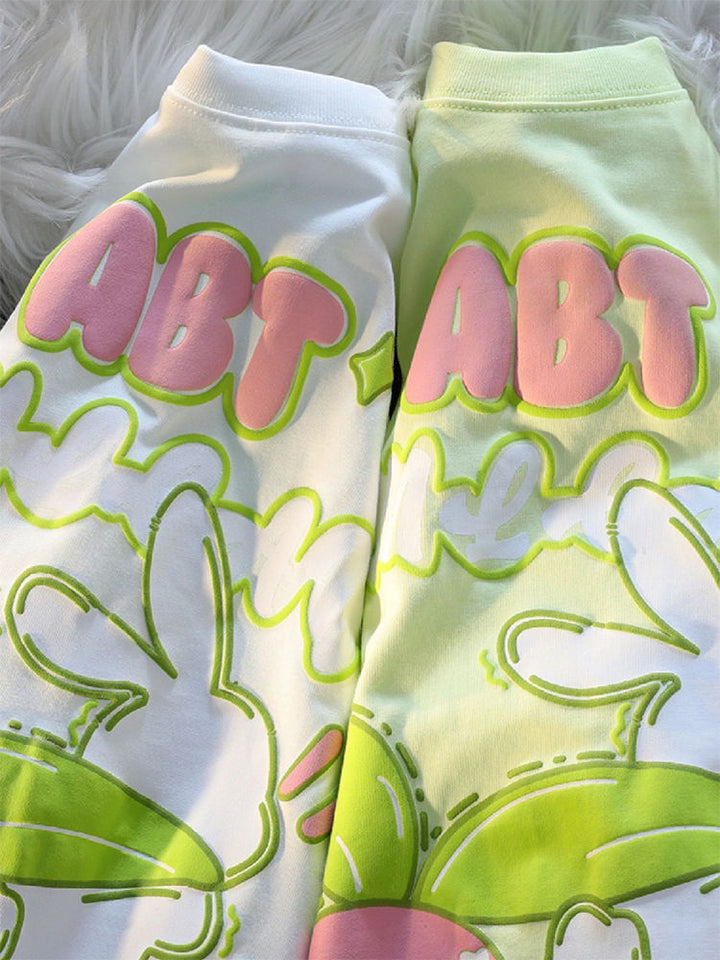 Deeptown Kawaii Rabbit T-Shirt Pastel Kitten