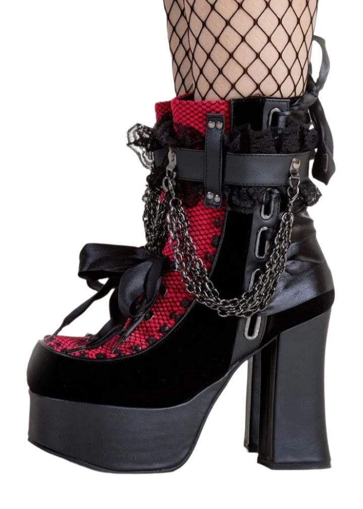 Gothic Style Chain Boots Pastel Kitten