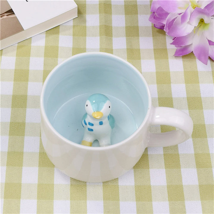 Cute Animal Ceramic Mugs Pastel Kitten