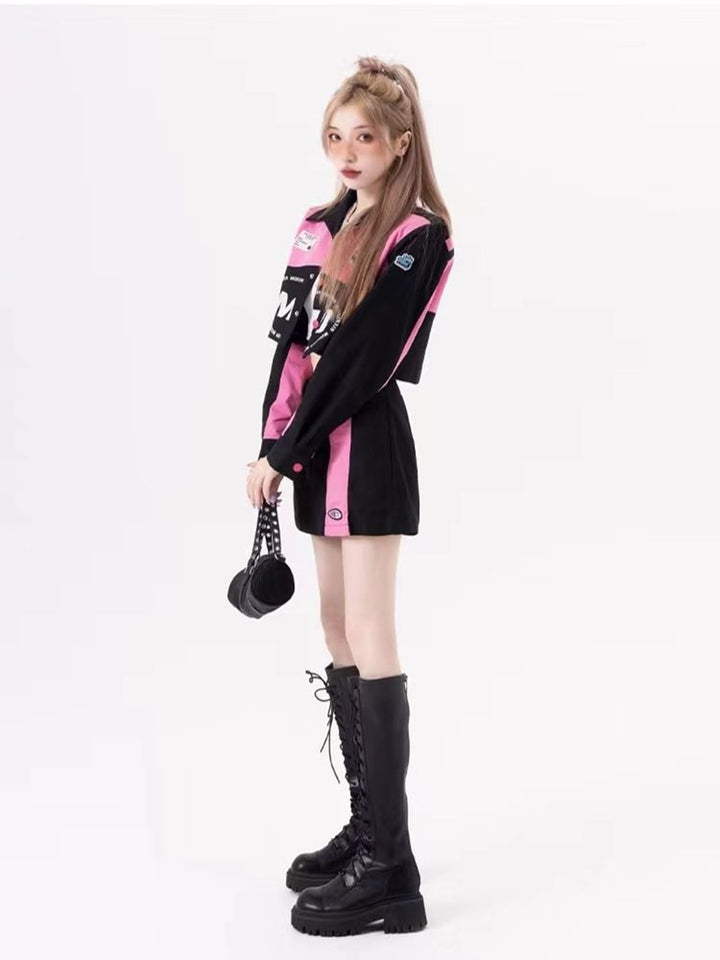 Aesthetic Y2K Jacket & Skirt Pastel Kitten